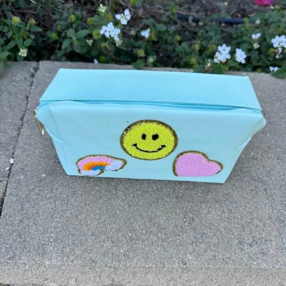 Smiley Patches Make Up Bag
